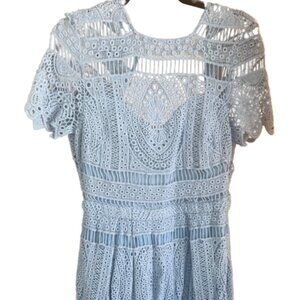 Bebe Eyelet Blue Dress